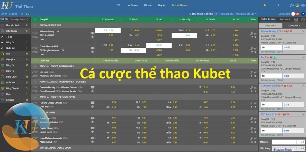 Sảnh cá cược thể thao Kubet