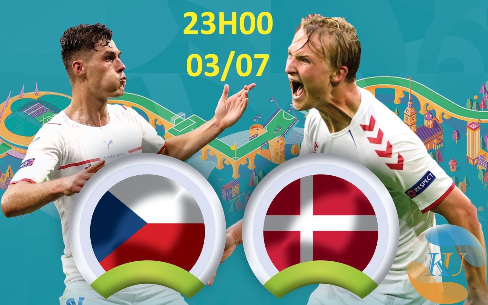 Cộng hòa Séc vs Đan Mạch EURO 2020