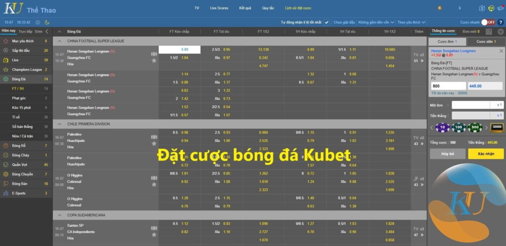 Đặt cược bóng đá Kubet